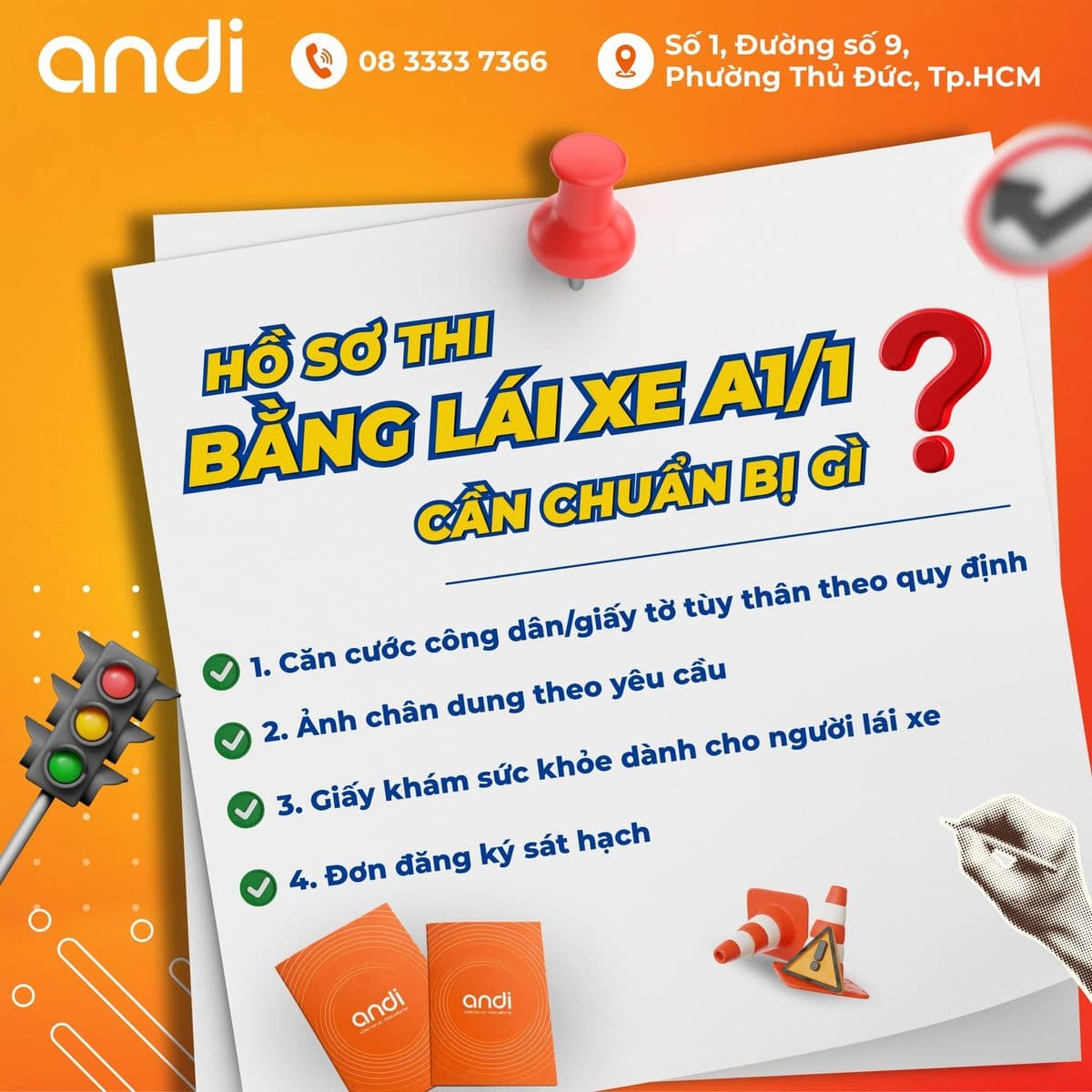 Hồ sơ thi bằng lái xe A1 - A cần chuẩn bị gì
