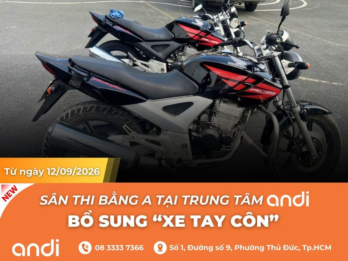 Xe tay côn bổ sung tại sân thi hạng A